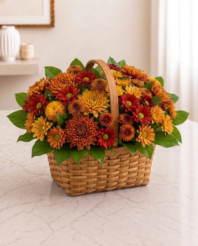 Warm Wishes Daisy Basket